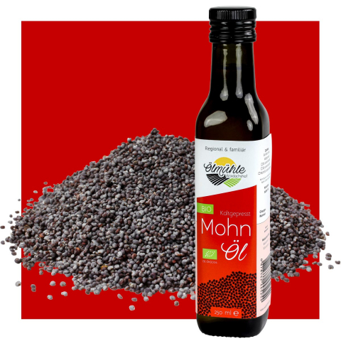 BIO Mohnöl, in Glasflasche